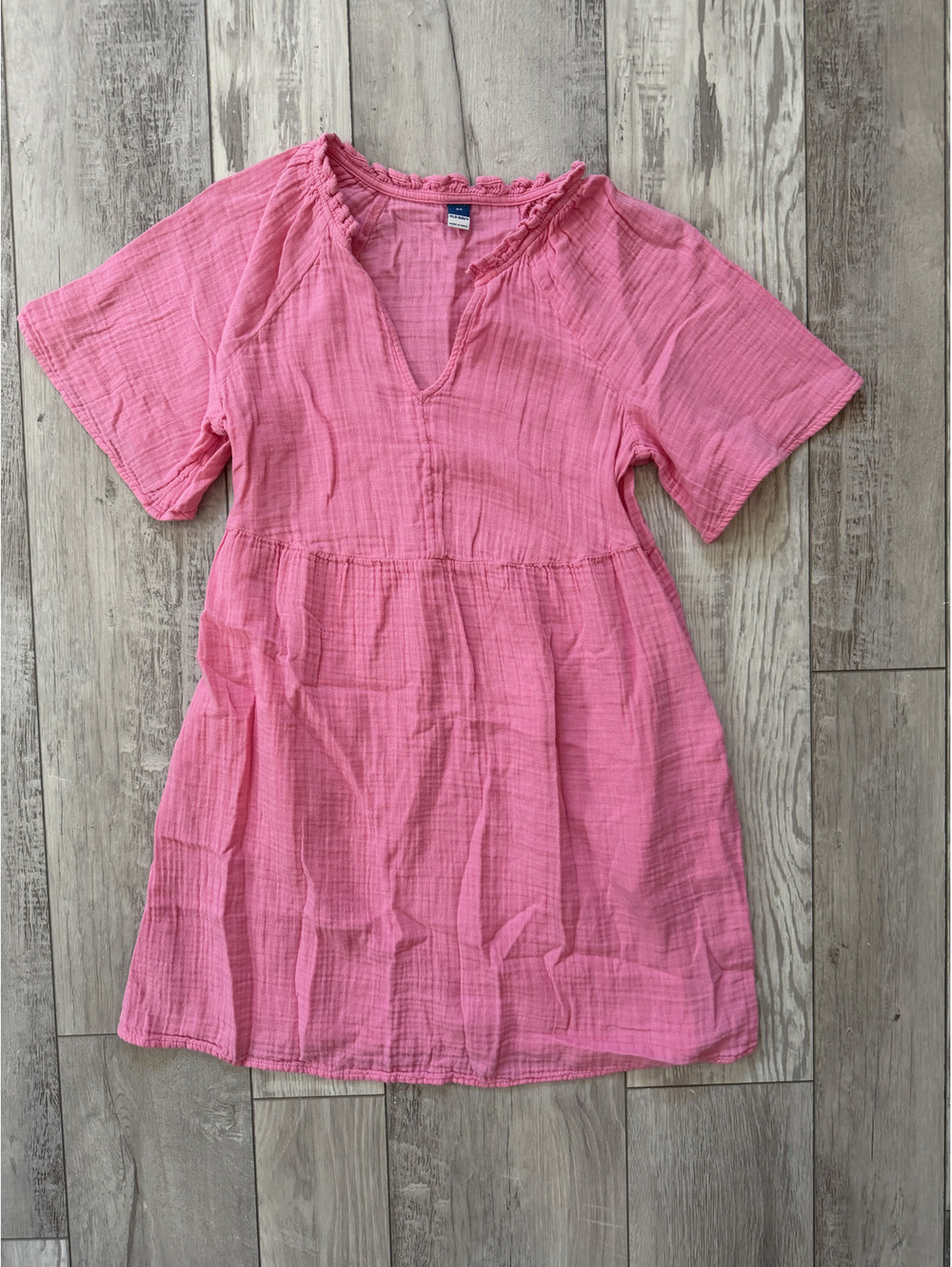 Old Navy Preppy Gauzey Cotton Eco Aesthetic Barbiecore Mini Dress size xs